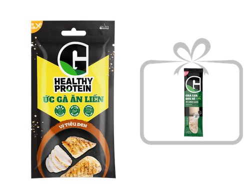 Combo Ức gà nướng ăn liền vị sả ớt 100g + Chả lụa que bì ớt xiêm xanh 50g
